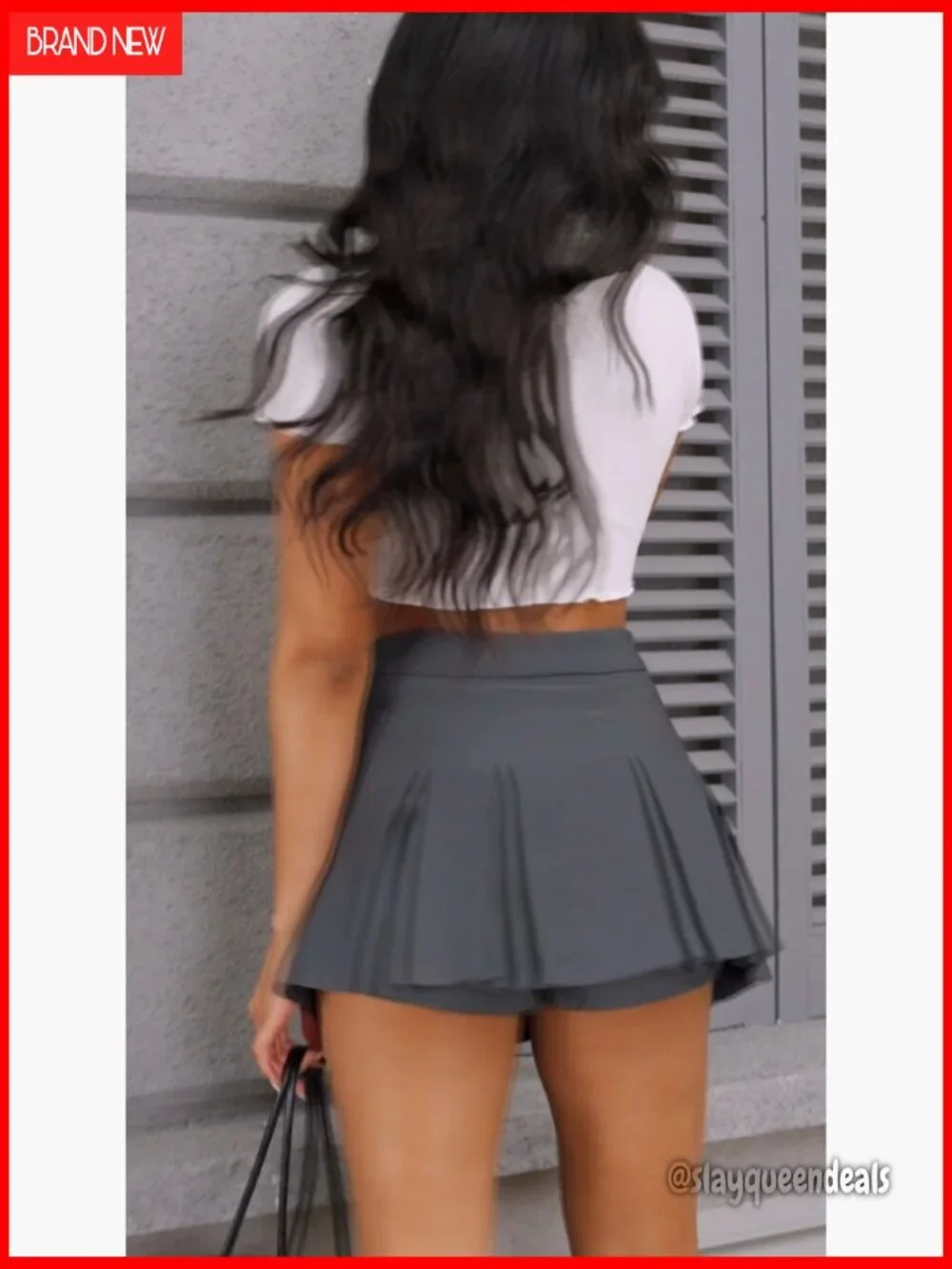 High Waisted Pleated Skater Mini Skirt A-Line Polyester Casual Wear